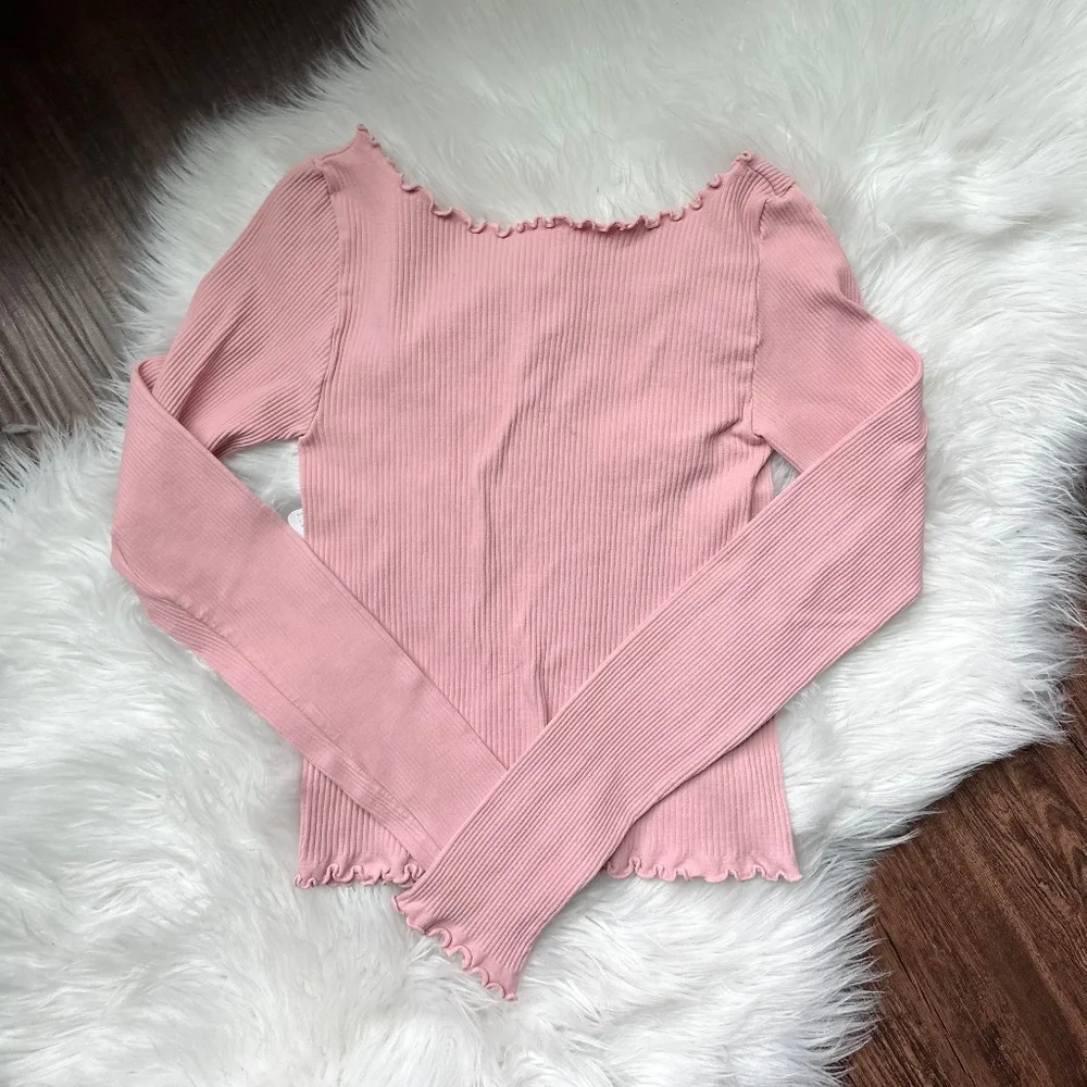 NWT • Free People • Easy to Love Seamless LS Tee • Pink • M/L